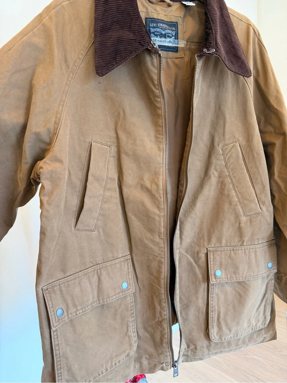 Levi's Brown Canvas Field Jacket with Dark Brown Corduroy Collar